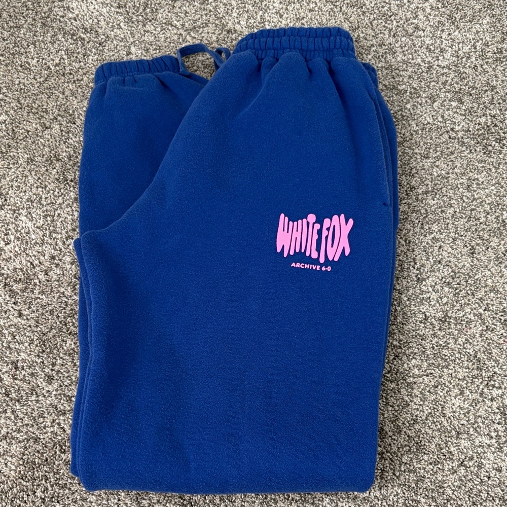 White Fox Blue Sweatpants
